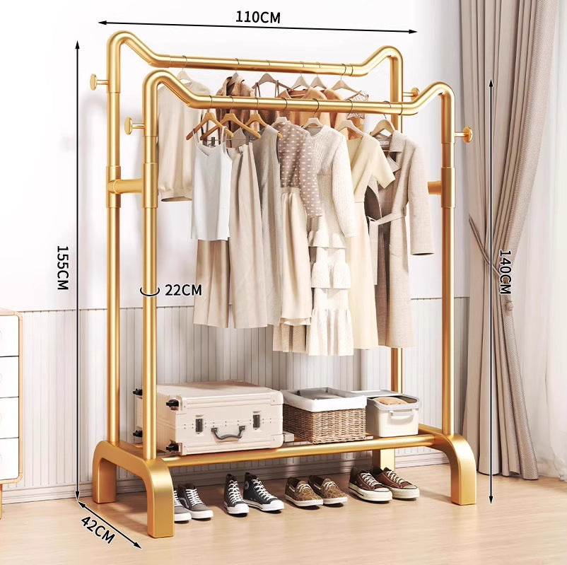 Clothes drying rack floor-standing for home bedroom hanging clothes foldable simple indoor dormitory movable storage rack for drying clothes and hats