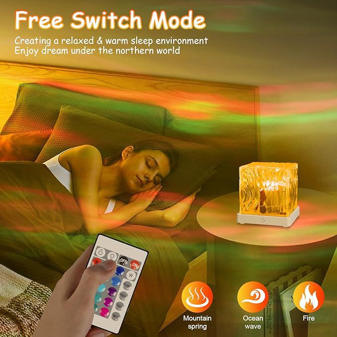Ready-to-ship aurora borealis light ambient lamp galaxy projector with remote control - touch-activated starlight lamp for bedroom nightstand (perfect for her)