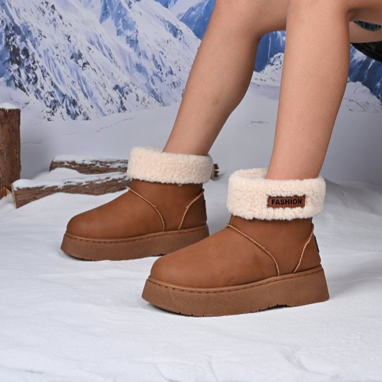 plus sizeheattech snow boots for women winternew arrivalthick sole heightening women's boots casual boots with cotton lining