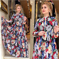 Aliexpress  african plus size women's printed office lady commute cross-border foreign trade long sleeve dress
