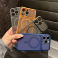 Fine hole skin-feeling magnetic phone case suitable for iphone17promax apple 16/13 frosted transparent protective case