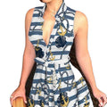 summer new arrival: cross-border women's fashion hot seller - v-neck tie-up sexy printed dress
