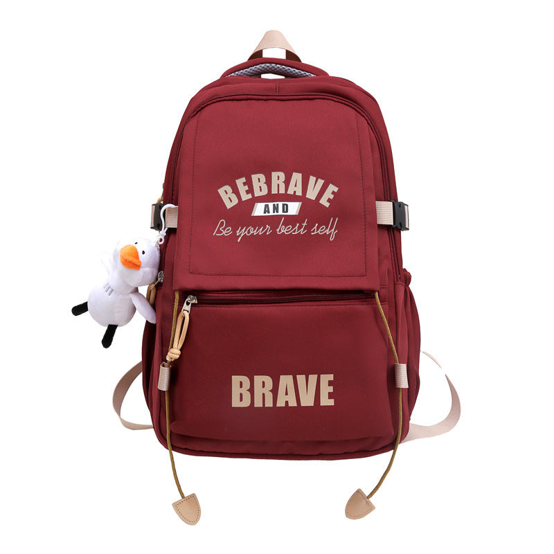 New large-capacity casual backpack, junior high school student schoolbag, fashionable and simple business travel computer backpack