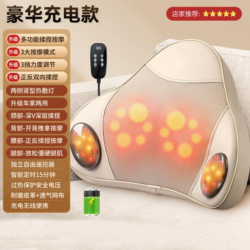 Factory wholesale electric neck, back, shoulder, and full body automatic home multifunctional cushion pillow massager