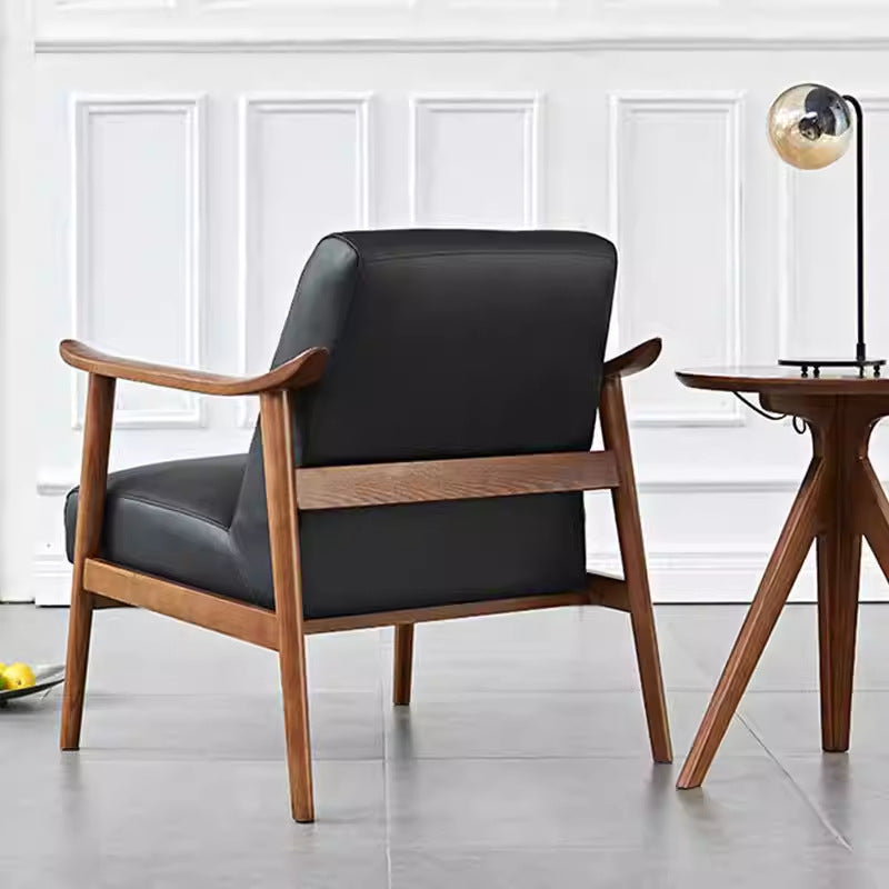 Single sofa chair for home scandinavian solid wood casual modern small apartment living room balcony casual chair designer single chair