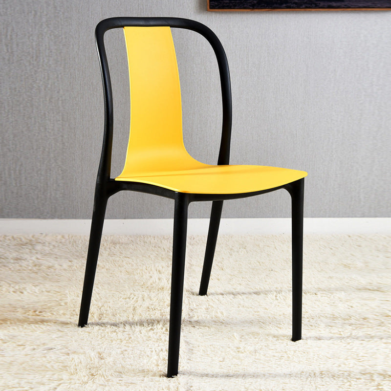 Scandinaviancasual plastic dining chair popular back chair thickened stackable for home restaurant hotel milk tea shop chair