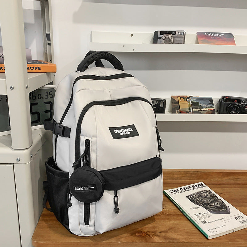 High school student backpack for boys, middle school wear-resistant casual backpack for girls, 2025 new fashionable versatile laptop backpack