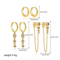 Amazon top list cross-border ins women's earrings 8 pairs earring set imitation 14k gold factory direct sales combination set