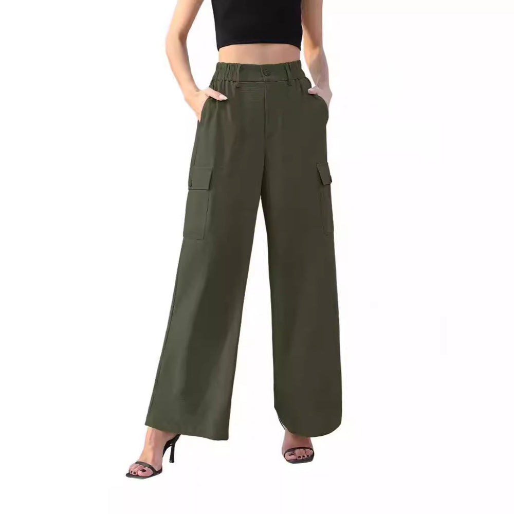quick-dry sun protection ice silk cargo pants - women's summer lightweight high-waisted loose fit slimming casual straight leg hot girl style