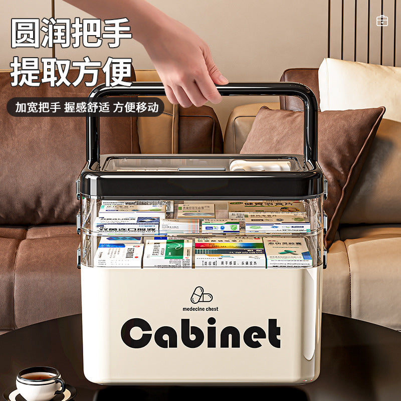 Multi-layer medicine cabinet Household medicine cabinet Large capacity medicine storage box Portable plastic medical first aid and portable medicine cabinet
