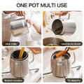 Multifunctional 304 stainless steel deep fryer with strainer, kitchen home use grease separator, lard container, large capacity oil storage pot