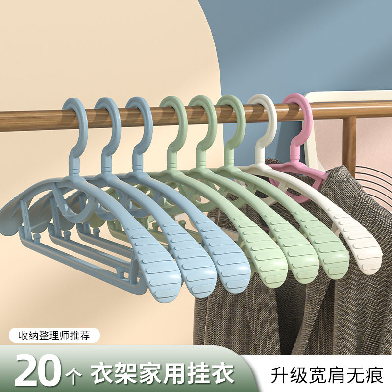 Wide shoulder clothes hanger, thickened version, non-marking, non-slip for home clothes hanger, durable export cross-border exclusive plastic clothes hanger