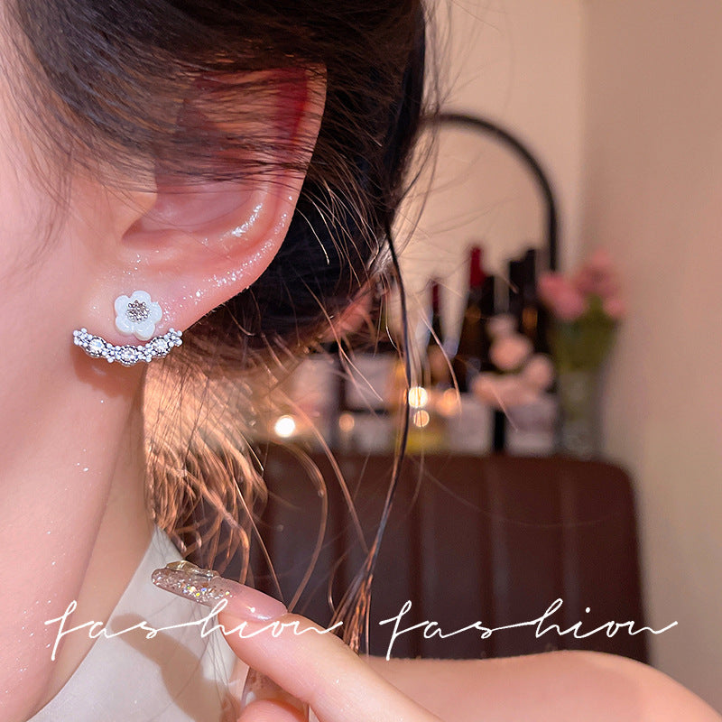 French gentle camellia earrings for women niche stylesense of design zircon row diamond earrings accessible luxuryeleganteasiest for match earrings batch