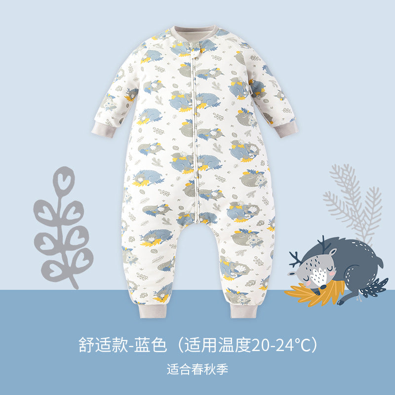Baby sleeping bag, infant spring and autumn thin anti-startle sleeping bag, split-leg sleeping bag, children's anti-kick blanket, all-season universal wholesale