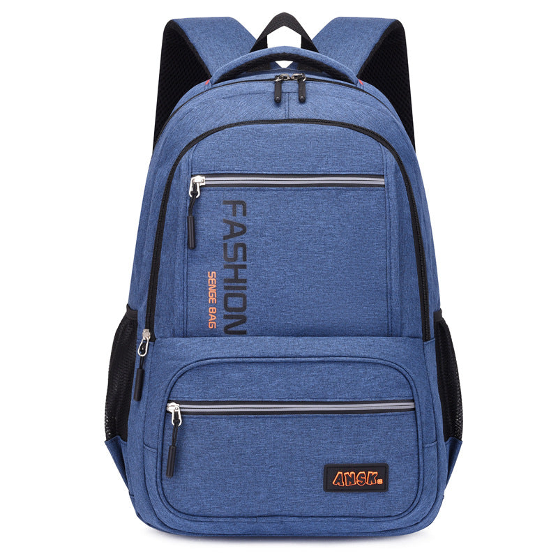 New large-capacity simple and fashionable student schoolbag business computer backpack solid color original portable schoolbag