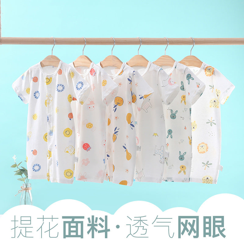 Wholesale baby rompers - spring/summer lightweight air conditioning suits, baby pajamas, long-sleeve onesies, crawling suits, newborn clothes