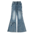 Korean girl's jeans - spring/autumn style, trendy & stylish flare pants for girls, popular kids' denim