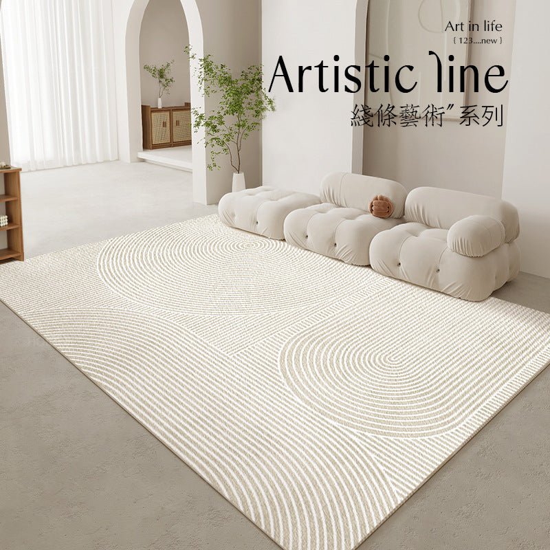 Living room carpet cream style classyaccessible luxurycasual sofa coffee table blanket for home no-wash large area full floor mat