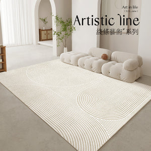 Living room carpet cream style classyaccessible luxurycasual sofa coffee table blanket for home no-wash large area full floor mat