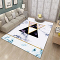 Custom-made modern minimalist marble texture plaid area rug - full coverage light luxury home living room carpet