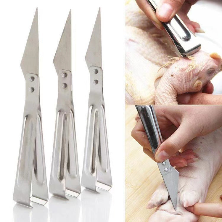 Thickened stainless steel plucking clip for home kitchen multi-functional chicken, duck, goose, pig hair clip oblique plucking device fish bone clip