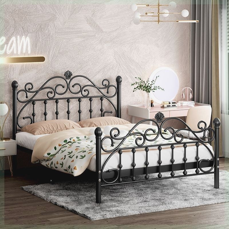 Wrought iron bed - thickened & reinforced, minimalist modern princess bed, trending online 1.8m, double bed, nordic single 1m, iron frame bed
