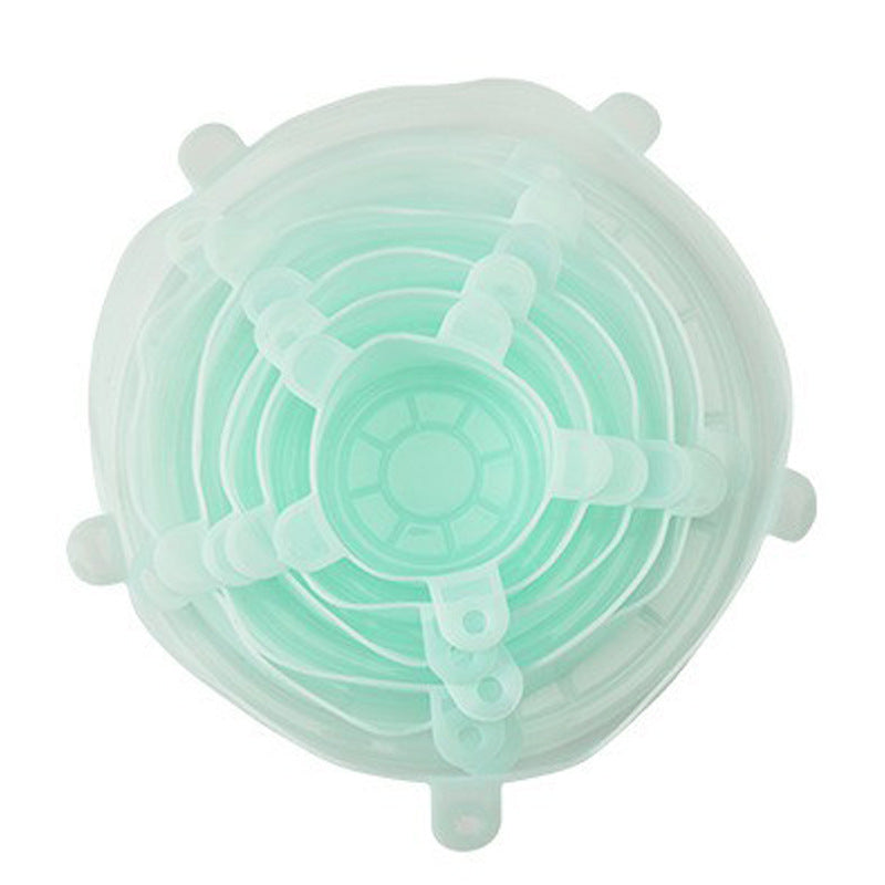 Douyin same silicone fresh-keeping cover 6-piece set, multi-functional sealing fresh-keeping bowl cover creative stretching plastic wrap hot-selling