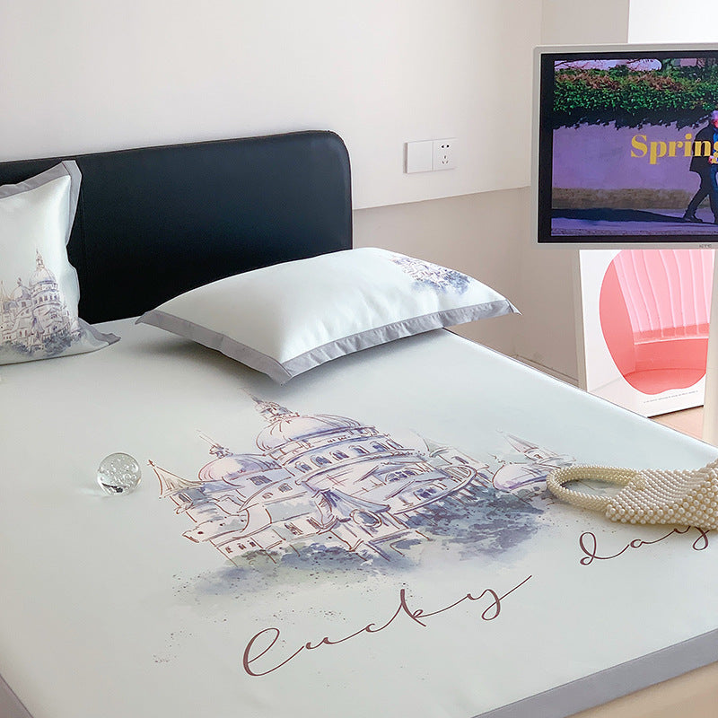 Summer large version milk carbon light mat three-piece ice silk mat cartoon children's dormitory 0.9m 1.2 double bed 1.8