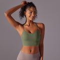 european and american double-sided brushed comfortable i-shaped back yoga wear sports intimates running fitness yoga bra for women
