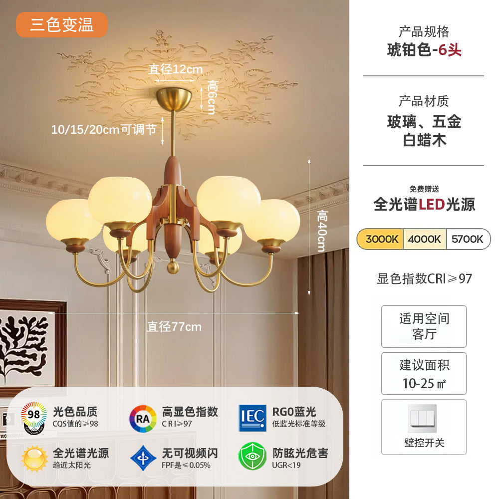 Medieval French retro chandelier bedroom living room main light new Chinese American simple study restaurant lighting wholesale