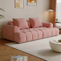 French cream style puff sofa living room modern casual fabric straight row two and three seater small apartment sofa