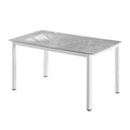 Modern minimalist sintered stone dining table - rectangular home dining table - direct from factory - small space minimalist fan-shaped leg table