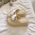 Cute hello kitty flip-flops for women, new thick-soled platform wedge sandals, women's summer slippers, height-increasing shoes