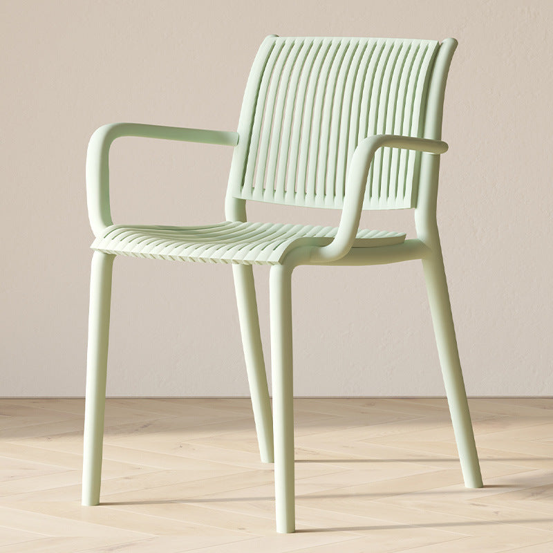 New arrival: thickened modern minimalist nordic dining chair - plastic chair, balcony outdoor vertical stripe leisure chair, stackable waiting chair