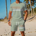 men's short-sleeve and shorts set, casual sportswear set, 3d printed cross-border hot seller, dropshipping available