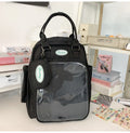 Baby show series transparent double shoulder pain bag large capacity millet backpack student school bag casual preppy style breathable