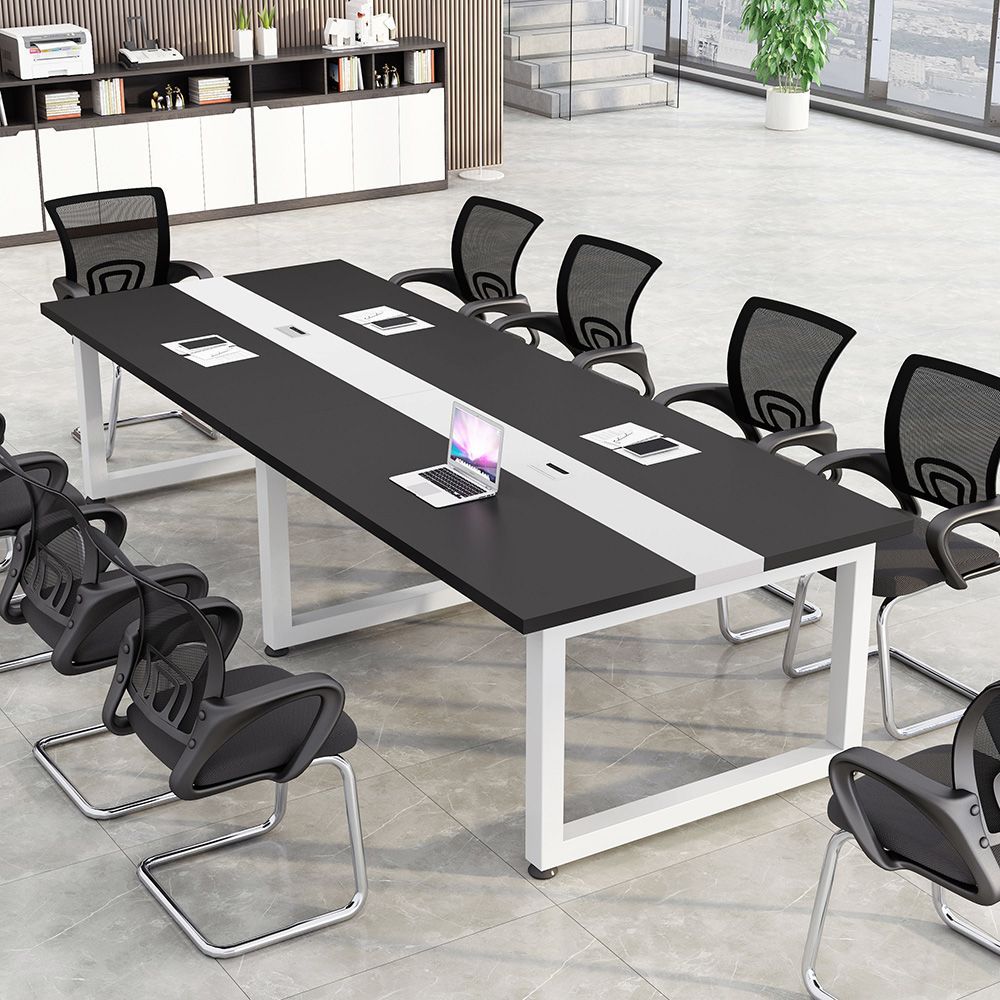 Large and small long table workbench conference table long table casual modern office desk conference room table and chair combination