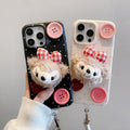 Leather pattern suitable for apple 16pro plush duffy bear mobile phone case iphone13/11 anti-fall soft case protective cover