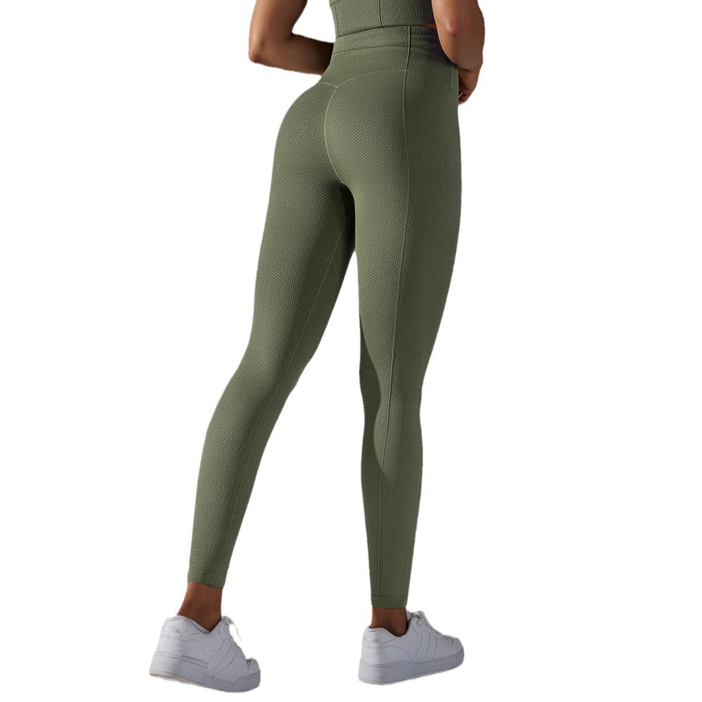 fashionnew arrival seamless knitting butt high waist tummy control yoga pants sports running fitness nine-point pants