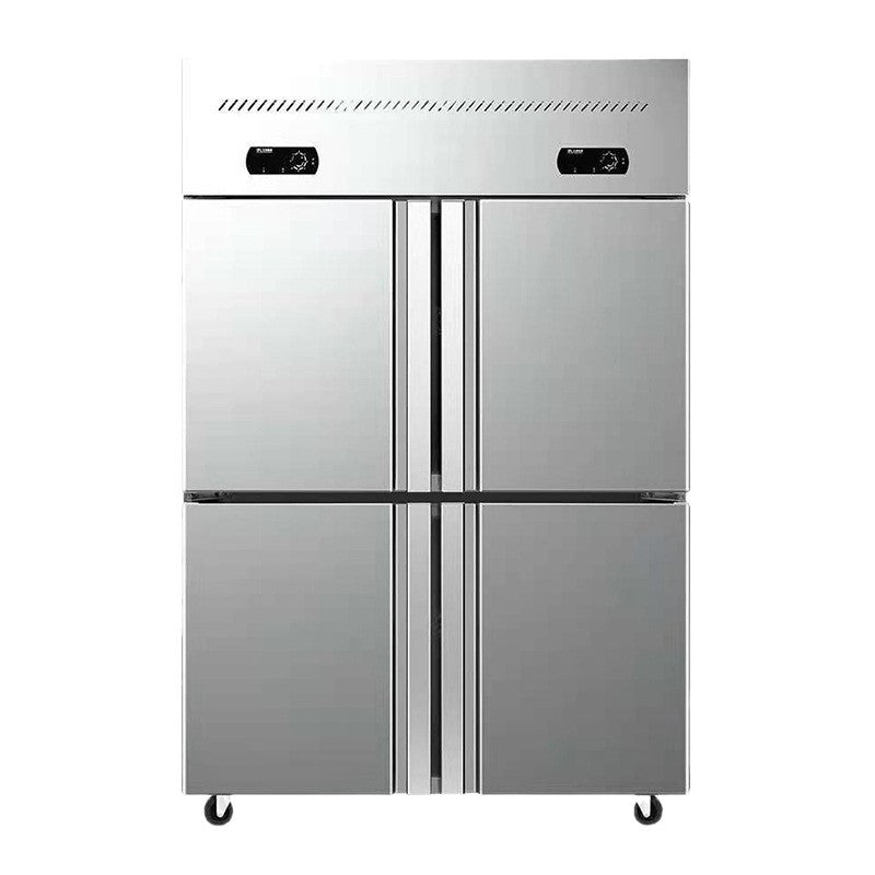 Four-door refrigerator, commercial freezer, hotel kitchen, stainless steel door freezer, vertical fresh-keeping cabinet, refrigerated freezer
