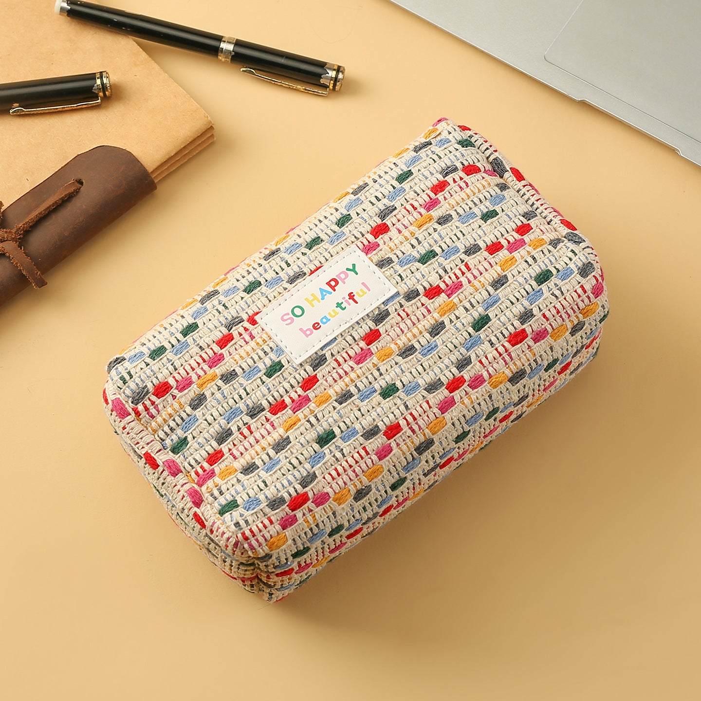 New cute cartoon strawberry cake pencil case versatile girl heart stationery storage bag large capacity pen ruler stationery box