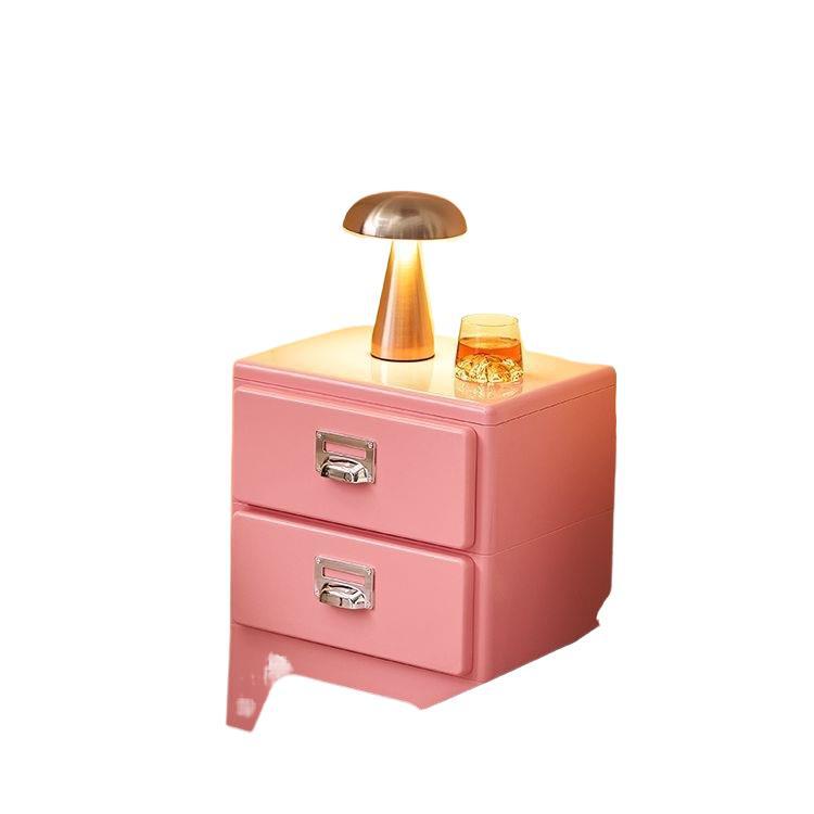 Japanese retro abs complete three-drawer chest bedroom bedside table sofa side cabinet ins style storage pull handle drawer
