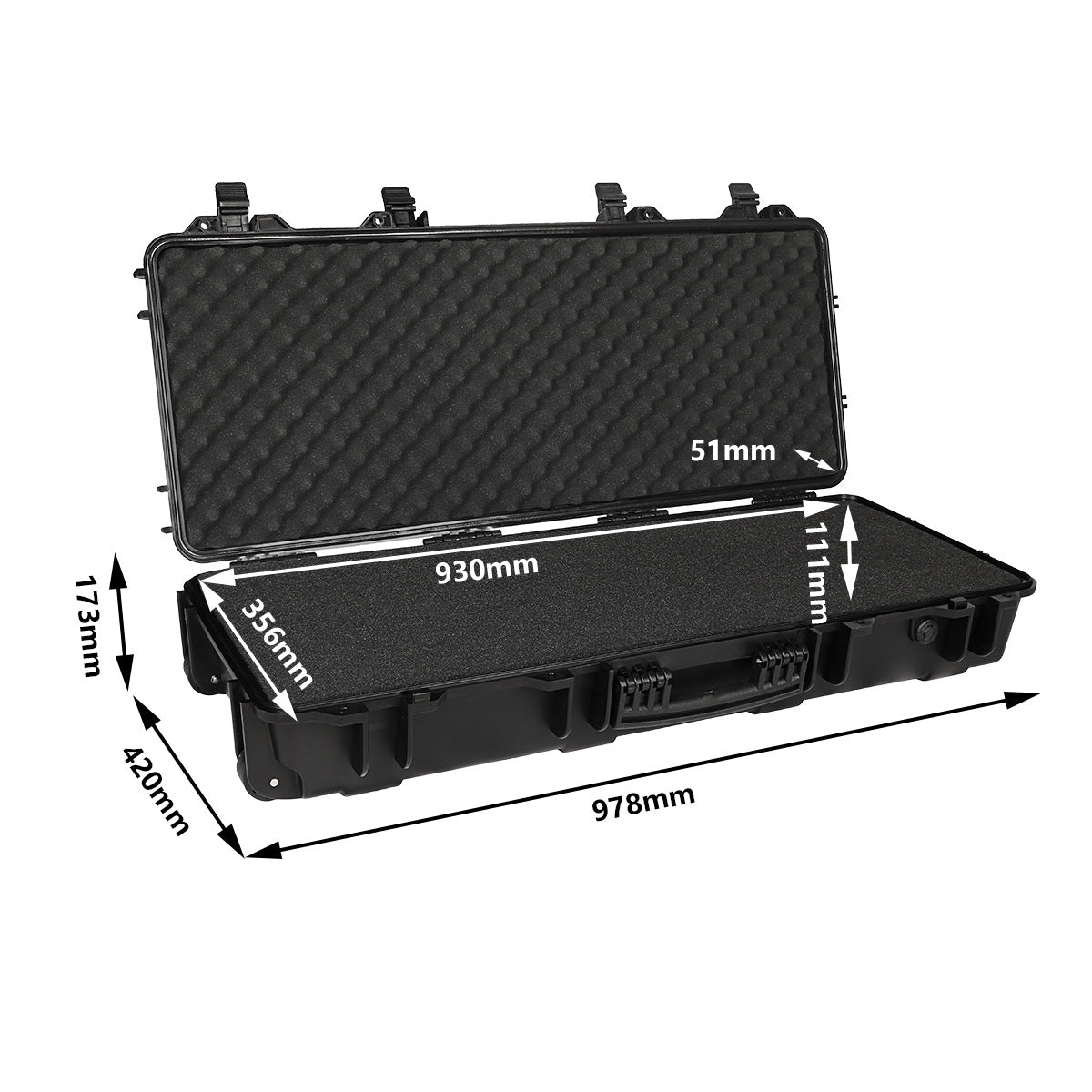 Off-road roof protective box Long plastic portable tool box Fishing rod storage box Large equipment Instrument box can be determined