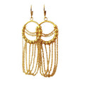 hot-selling golden high-end exquisite exaggerated round tassel earrings hoop ball earrings