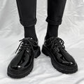 Glossy leather shoes for men, formal business british derby shoes, autum big toe casualtrendy shoes, new arrivalthick sole