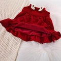 Girls' dress -  autumn/winter collection - baby fleece-lined red birthday/christmas/chinese new year party dress - little princess style