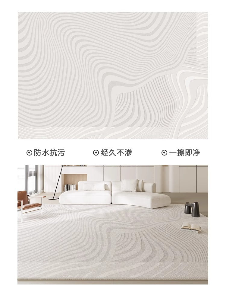 Carpet living room  new bedroom bedside sofa floor mat no-wash, wipeable, no-maintenance, light luxury, high-end cream style