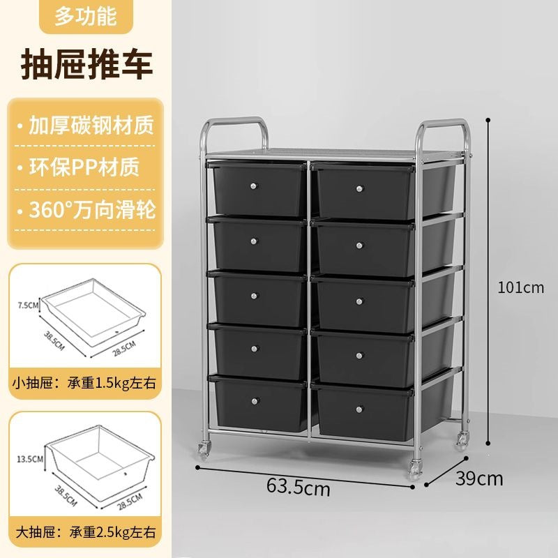Multi-tiered storage cabinet with drawers - versatile organizer for home, space-saving, black