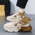 Men's spring new air cushion shock absorption running sneakers - men's work & casual versatile thick sole height increasing shoes