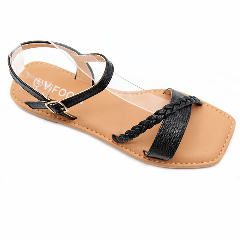 Wholesale Cape Verde fashion sandals现货女百搭编织防滑沙滩鞋